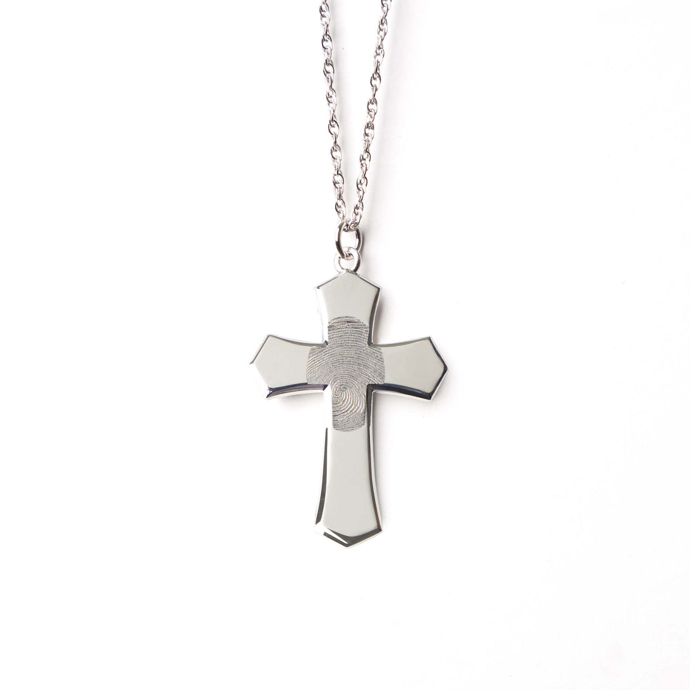 Cross Fingerprint Pendant - Perry